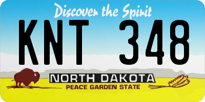 ND license plate KNT348