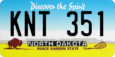 ND license plate KNT351