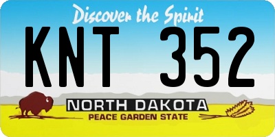 ND license plate KNT352