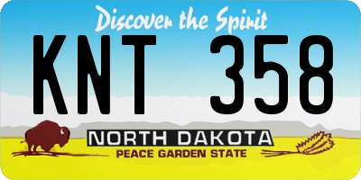 ND license plate KNT358