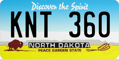 ND license plate KNT360