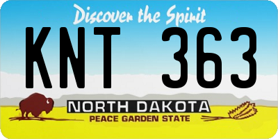 ND license plate KNT363