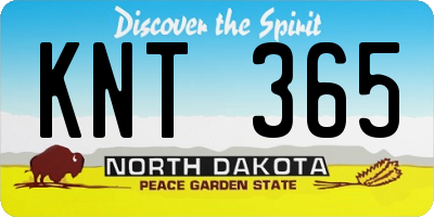 ND license plate KNT365
