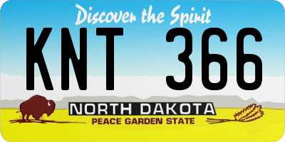 ND license plate KNT366