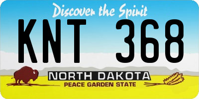 ND license plate KNT368