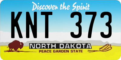 ND license plate KNT373