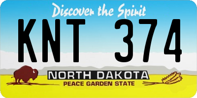 ND license plate KNT374
