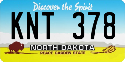 ND license plate KNT378