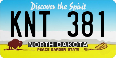 ND license plate KNT381