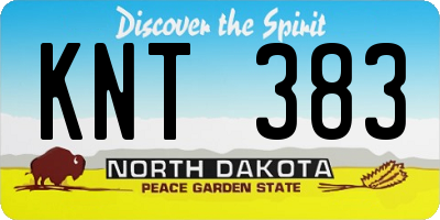 ND license plate KNT383