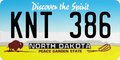 ND license plate KNT386