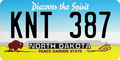 ND license plate KNT387