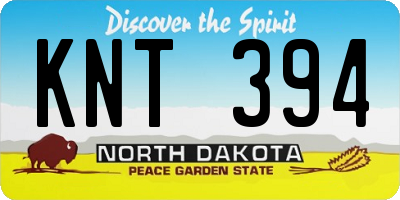 ND license plate KNT394