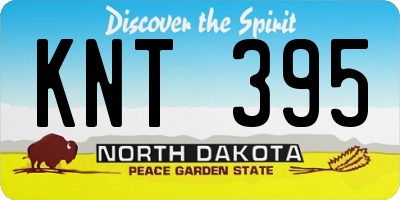 ND license plate KNT395