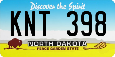 ND license plate KNT398