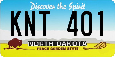 ND license plate KNT401