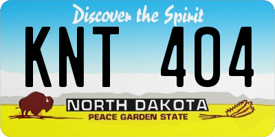 ND license plate KNT404