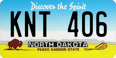 ND license plate KNT406