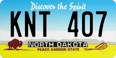 ND license plate KNT407