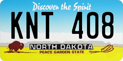 ND license plate KNT408
