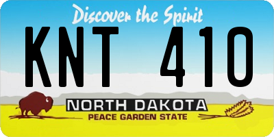 ND license plate KNT410