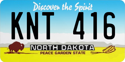 ND license plate KNT416
