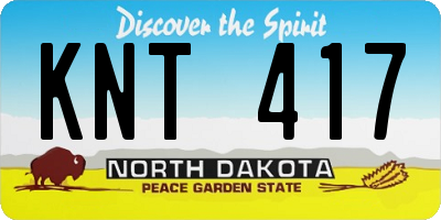 ND license plate KNT417