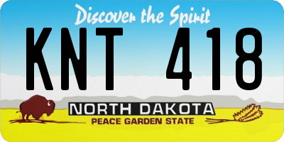 ND license plate KNT418