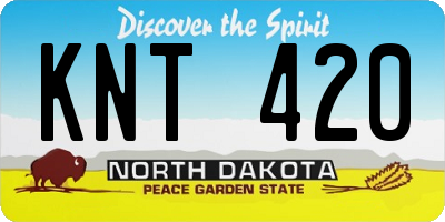 ND license plate KNT420
