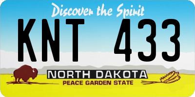ND license plate KNT433