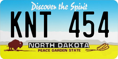 ND license plate KNT454
