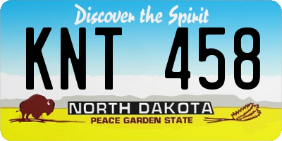 ND license plate KNT458