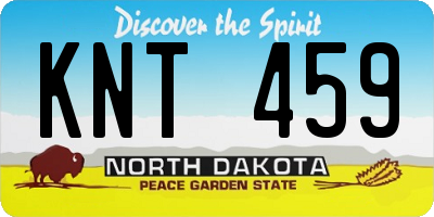 ND license plate KNT459