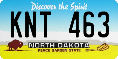 ND license plate KNT463