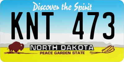 ND license plate KNT473
