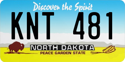 ND license plate KNT481