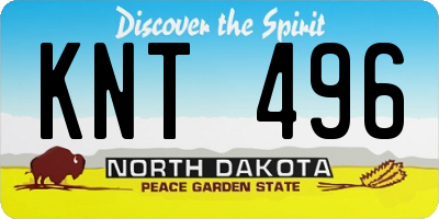 ND license plate KNT496