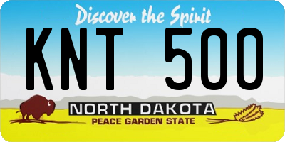 ND license plate KNT500