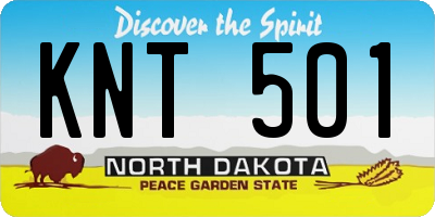 ND license plate KNT501