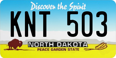 ND license plate KNT503