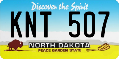 ND license plate KNT507