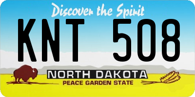 ND license plate KNT508