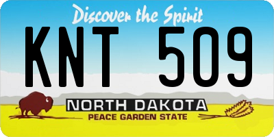 ND license plate KNT509