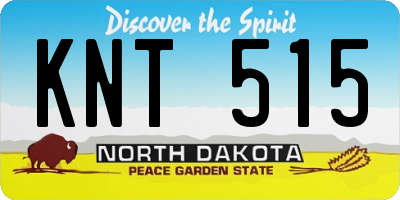 ND license plate KNT515