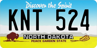 ND license plate KNT524