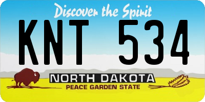 ND license plate KNT534