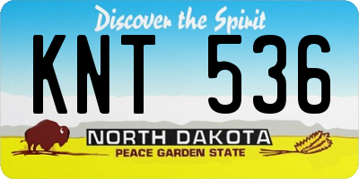 ND license plate KNT536