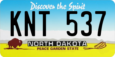 ND license plate KNT537