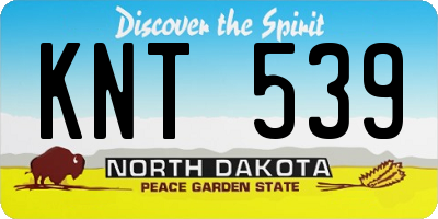 ND license plate KNT539