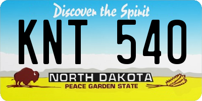 ND license plate KNT540